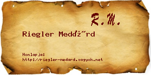 Riegler Medárd névjegykártya